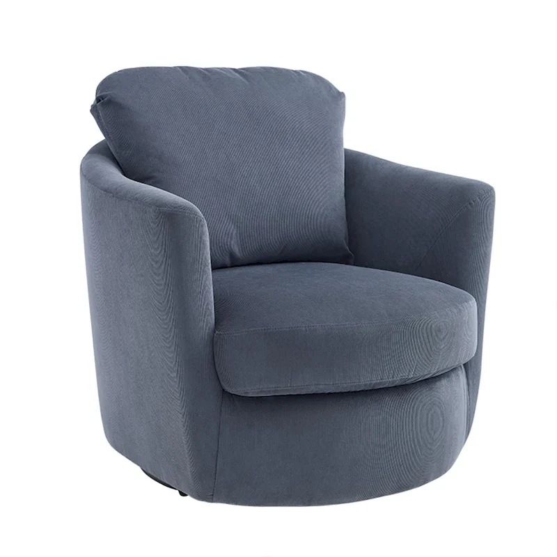 Modern Comfortable Corduroy Fabric Swivel Barrel Accent Chair