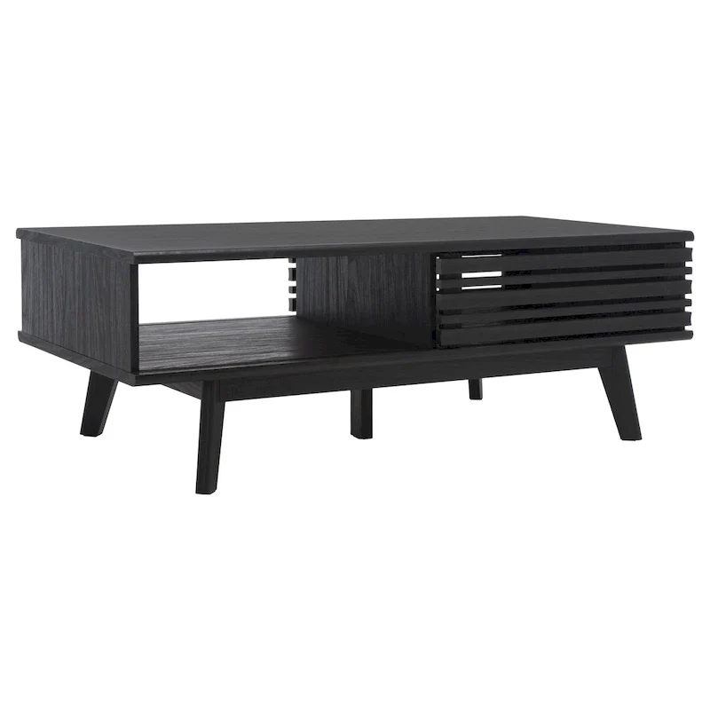 SAFAVIEH Ameetha Mid-Century 1-Shelf Walnut Coffee Table - 46 W x 23 D x 16 H - 46Wx23Dx16H