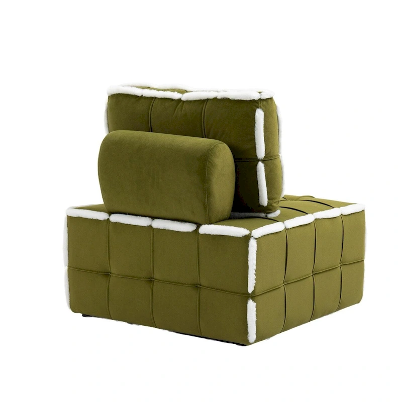 Upholstered Deep Seat Armless Chair Accent Single Lazy Sofa Lounge