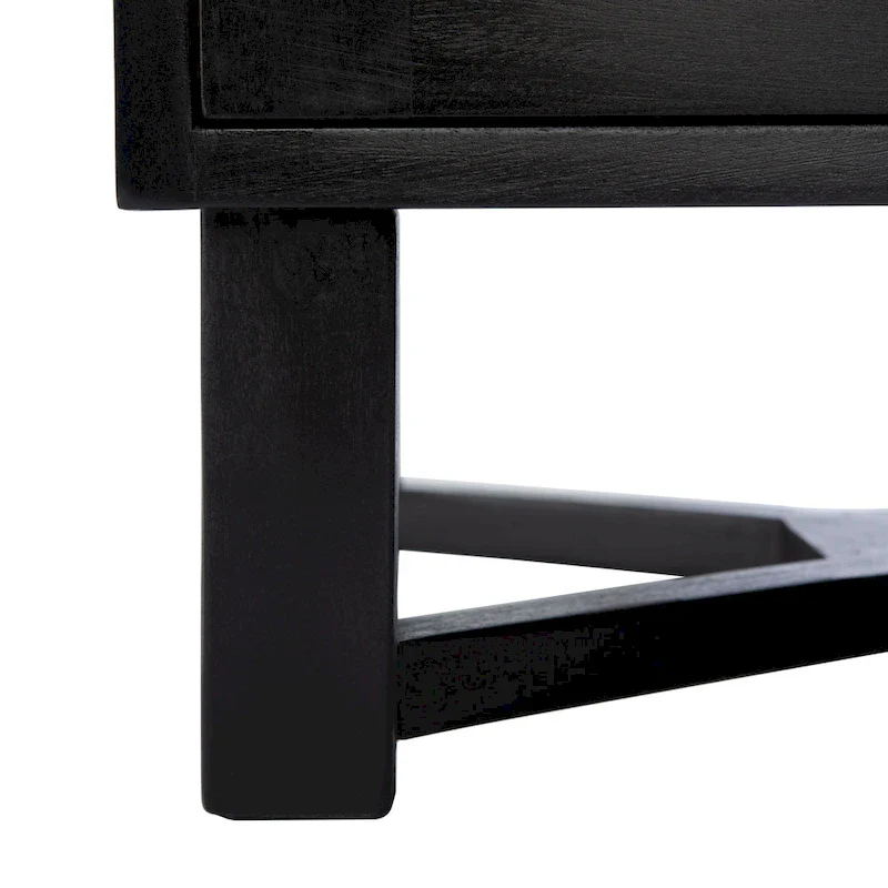 Natural / Black / White Rattan 2-Drawer Nightstand