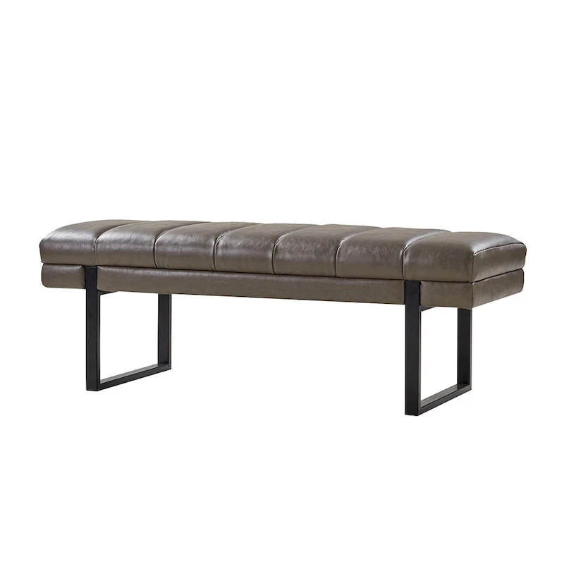 Laurens Modern 52.5 Channel Tufted Bench with Mental Legs by HULALA HOME