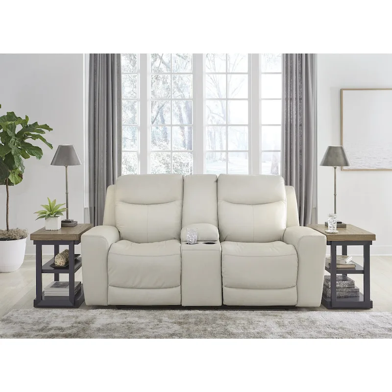 Power Reclining Loveseat with Console, USB Port & Adjustable Headrest – 79W x 42D x 43H