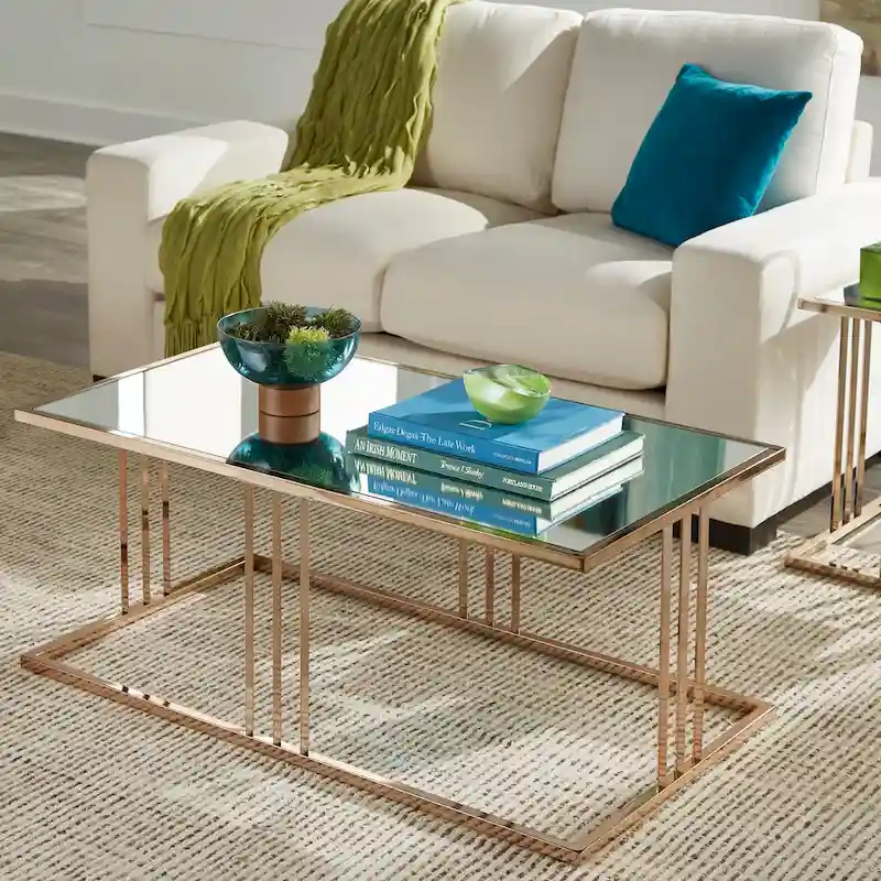Champagne Gold Mirrored Coffee Table