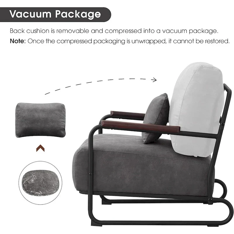 MCombo set of 2 Modern Accent Armchair with Steel Legs, Leathaire fabric HQ102