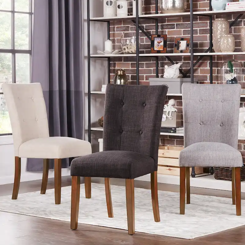 Button-Tufted Upholstered Dining Chair – Set of 2