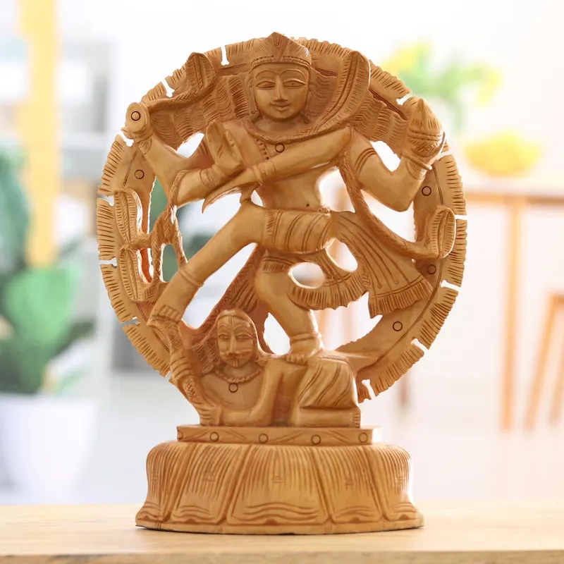 Novica Handmade Splendid Nataraja Wood Statuette