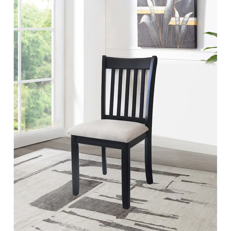Black Finish Set of 2 Seating Chairs