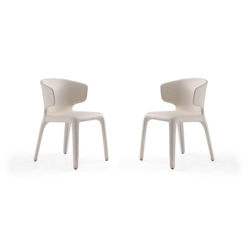Conrad Cream Faux Leather Dining Chair (Set of 2)