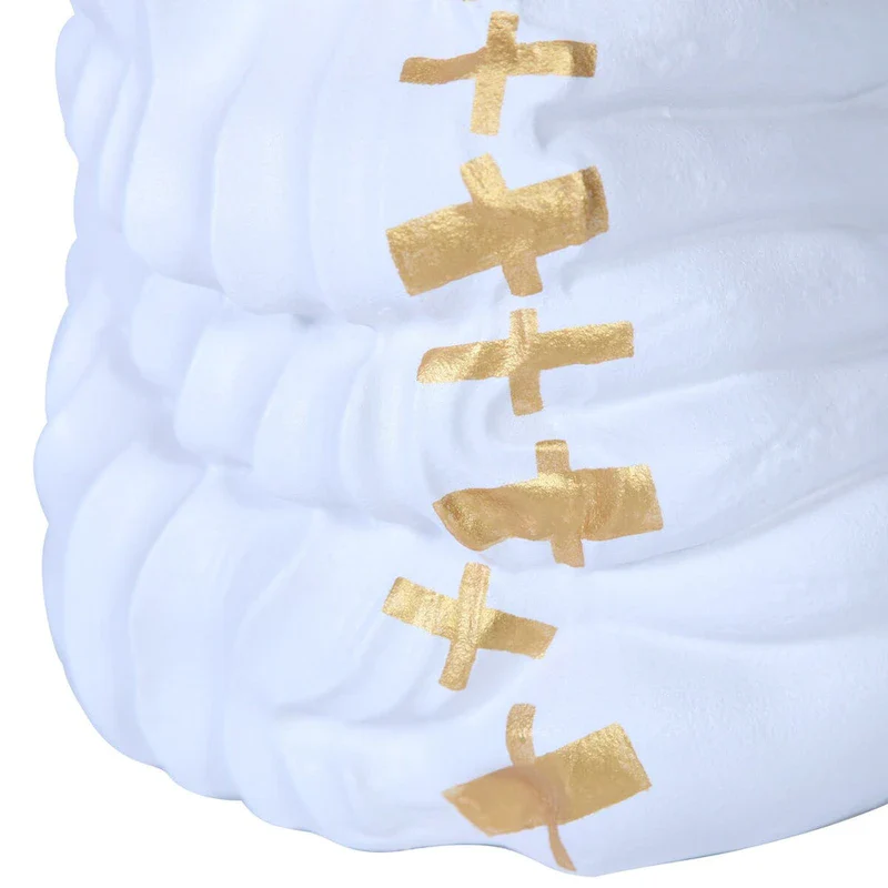 Beloved Modern and Elegant White Ceramic Vase with Gold Design