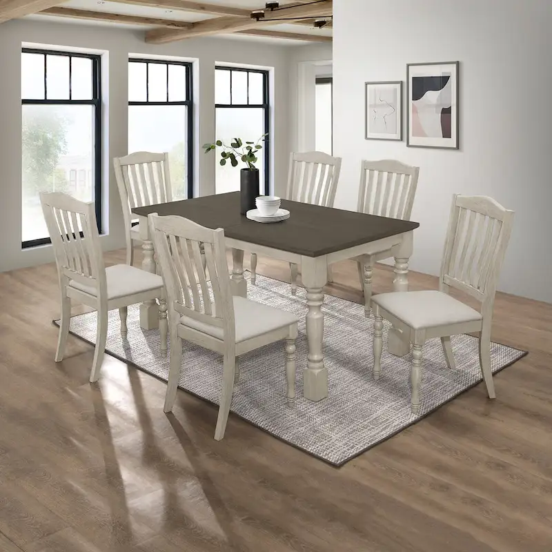 CraftPorch Mid-century Elegant Two-tone 7-piece Dining Set
