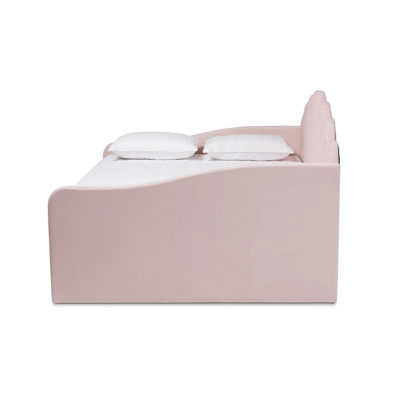 Timila Modern Velvet Upholstered Daybed-Light Pink