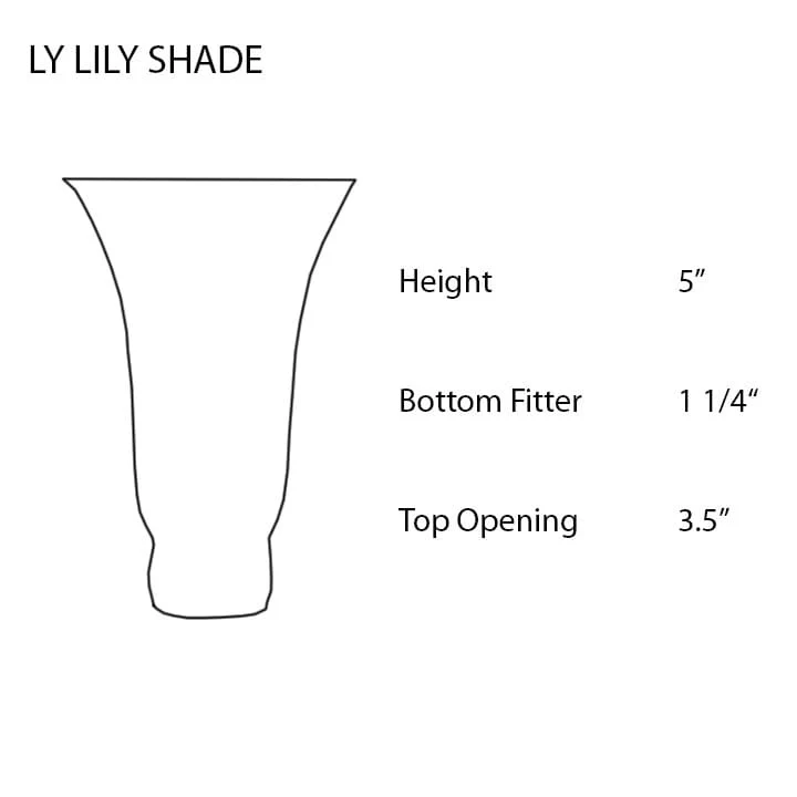Stained Glass Replacement Shade – Pink Blue Lily Art Glass, 3.5W x 5H