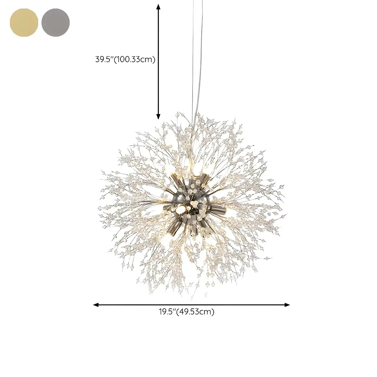 Adjustable Modern Gold Crystal Explosion Sputnik Chandelier