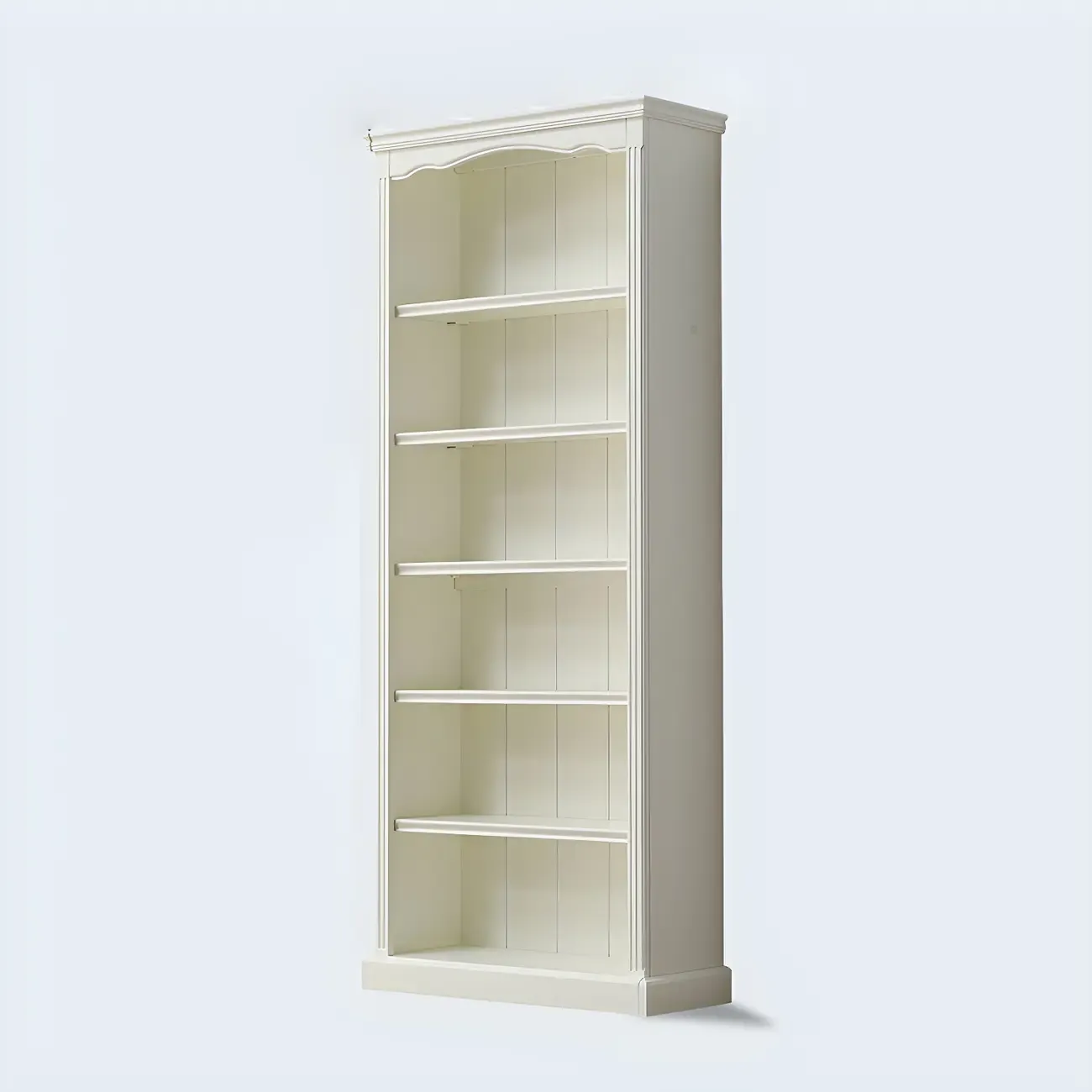 Classic Simple White Rectangular Wood Bookcase
