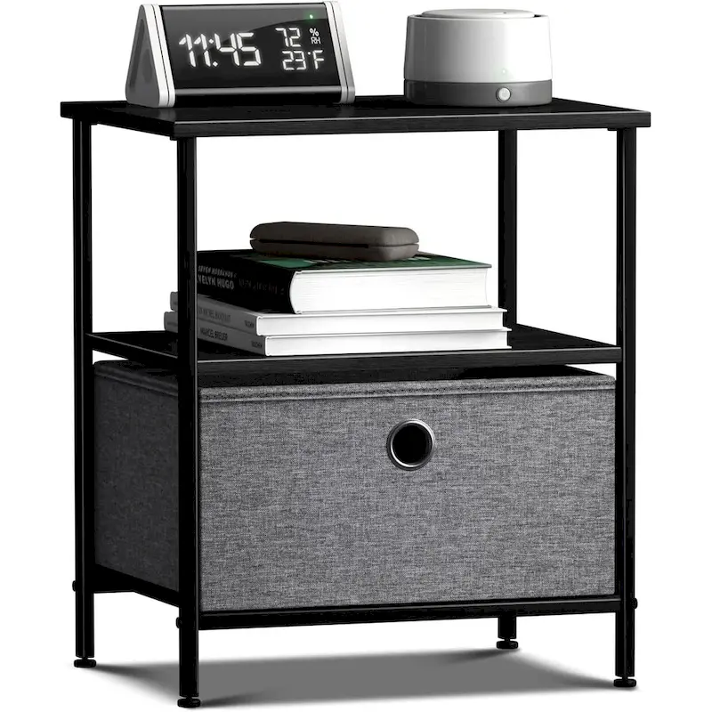 Nightstand 1-Drawer Shelf Storage Bedroom Furniture & End Table Chest