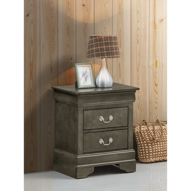 Louis Phillipe Traditional 2-drawer Wood Nightstand