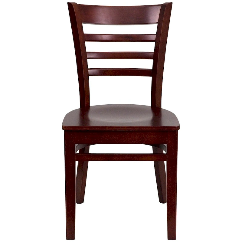 Wooden Slat Back Restaurant Chair (Set of 2)