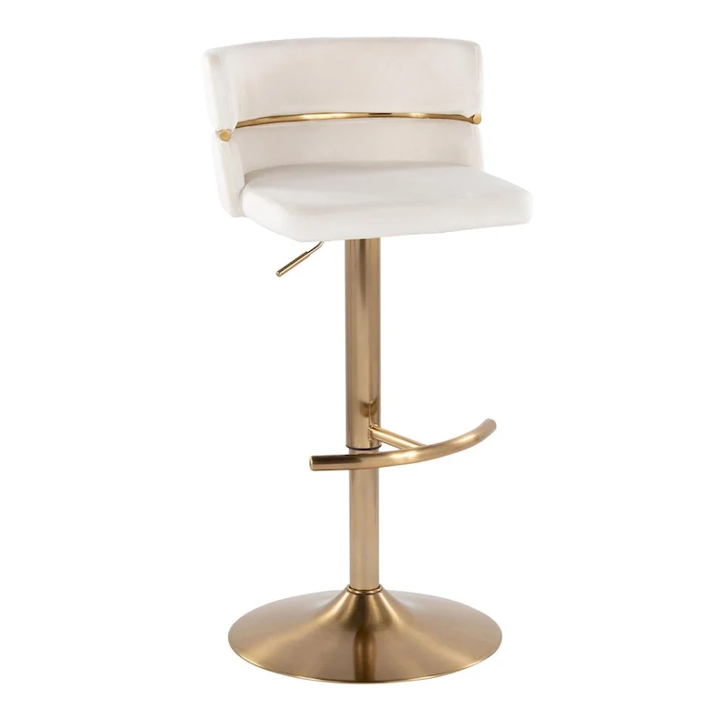 Adjustable Bar Stools with Rounded T Footrest Set of 2