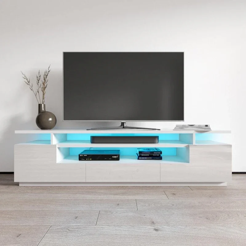 Strick & Bolton Sparkes 77-inch High Gloss TV Stand with LED Lights