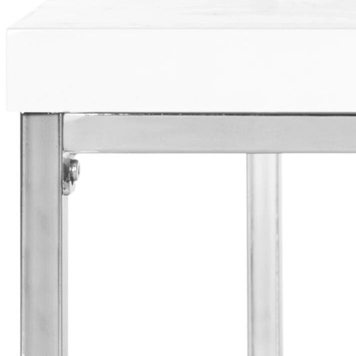 SAFAVIEH Bettylou White/Chrome High Gloss Coffee Table - 35.4  W x 35.4  D x 15.7  H - 35Wx35Dx16H