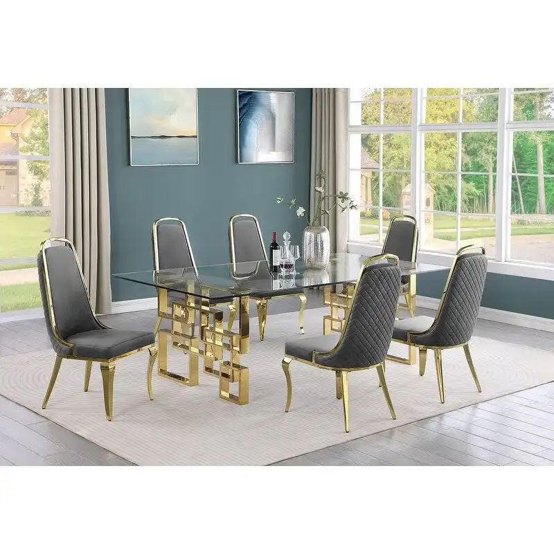 Best Quality Furniture Big Glass Table Dining Sets