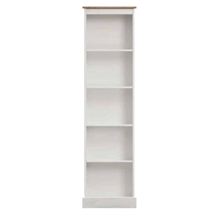 Wood Bookcase Tall Narrow Corona Collection | Furniture Dash