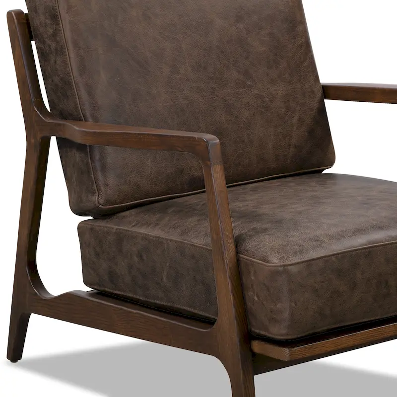 Poly & Bark Verity Leather Lounge Chair - Full Grain Genuine Italian Leather