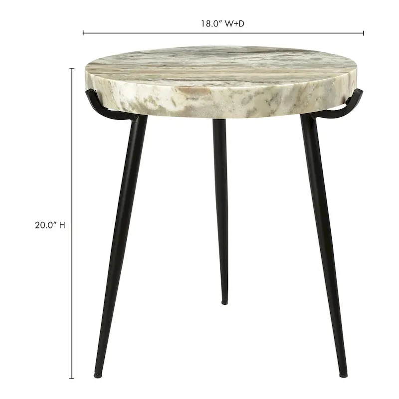 Macari Modern Marble Top Accent Table - 18W x 18D x 20H
