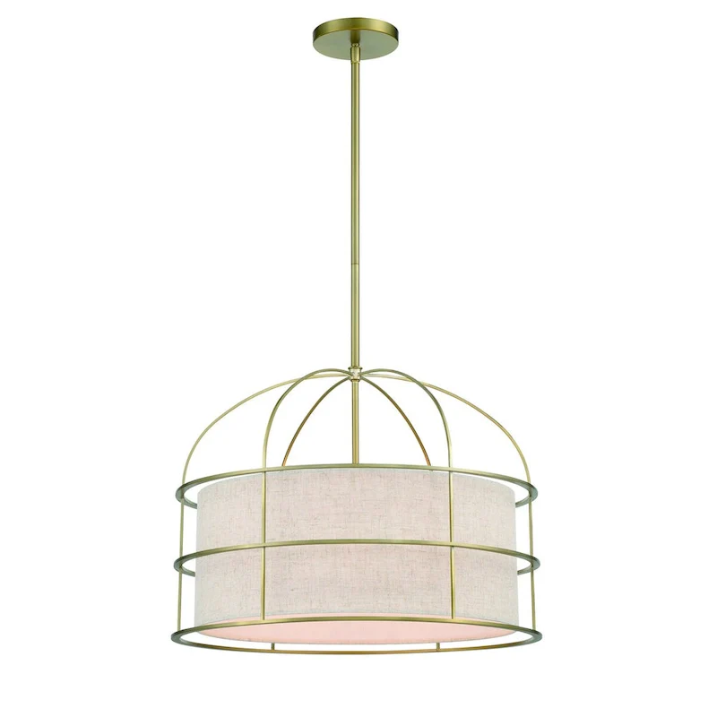 Lavery Gateway Park Coal With Oatmeal Linen 5 Light Pendant