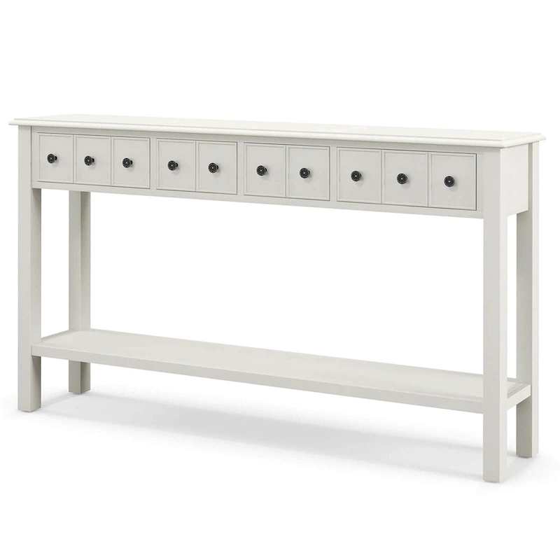Costway 60 Console Table Retro Entryway Sofa Table with 4 Drawers & - See Details