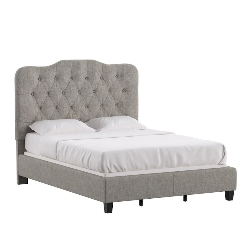 Ginny Adjustable Diamond-tufted Camel Back Bed by