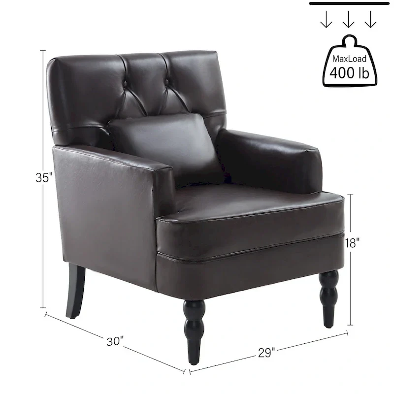 Set of 2 Arm Chair Upholstered Button Tufted Accent Chair with Lumbar Pillow Beige/ Grey/ Light Blue