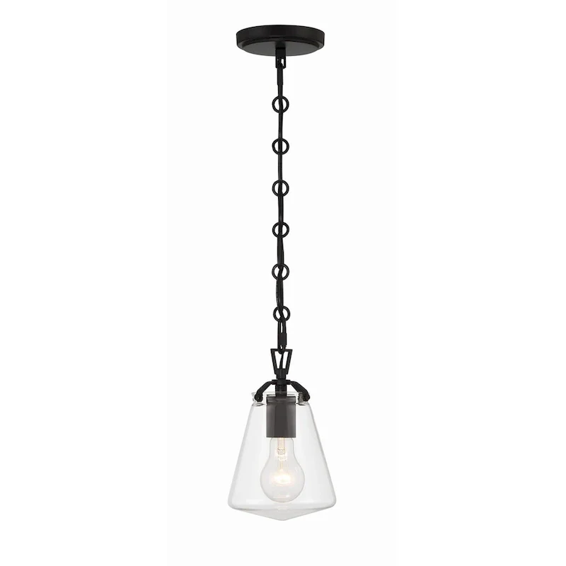 Voss 1 Light Matte Black Mini Pendant - 5.75 W x 9 H x 5.75 D