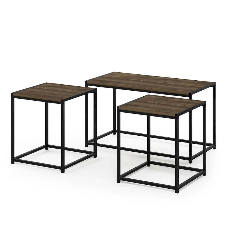 Furinno Camnus Modern Living Room Table Set with One Coffee Table and Two End Tables