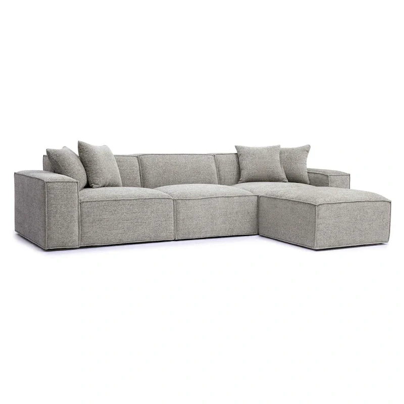 Mindy Chenille Basketweave Modular Sectional - 115.3W x 70D x 28.2H
