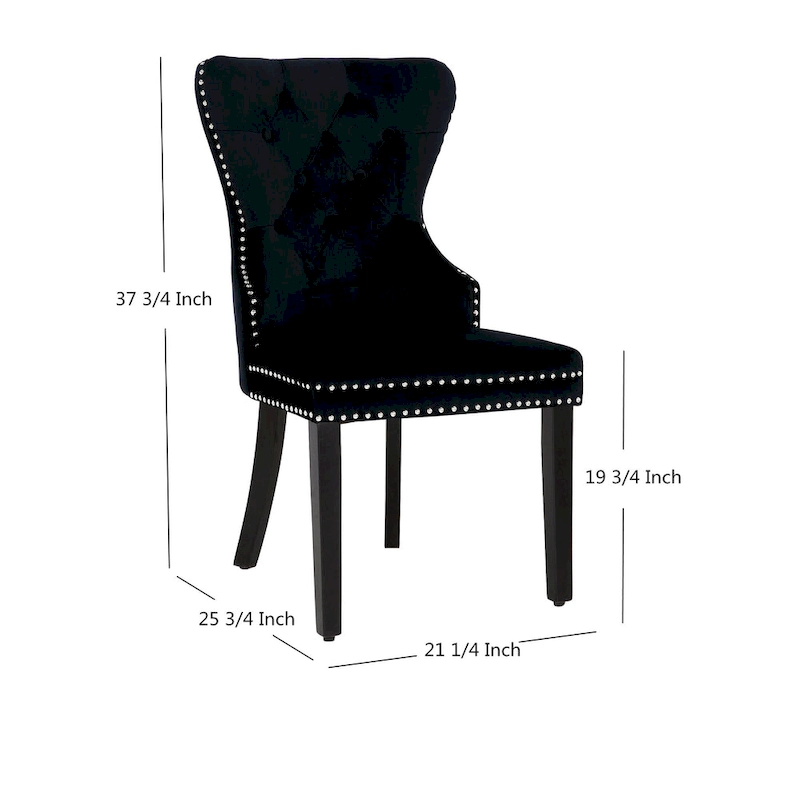 Grandview Tufted Upholstered Dining Chair (Set of 2) with Nailhead Trim and Ring Pull