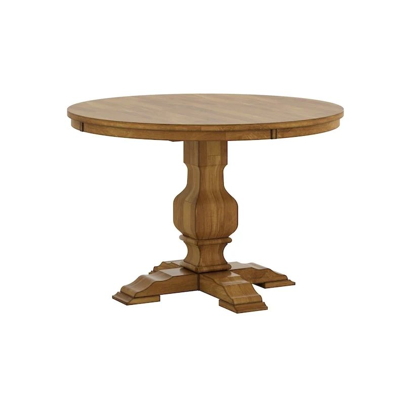 Two-tone Round Top Pedestal Dining Table