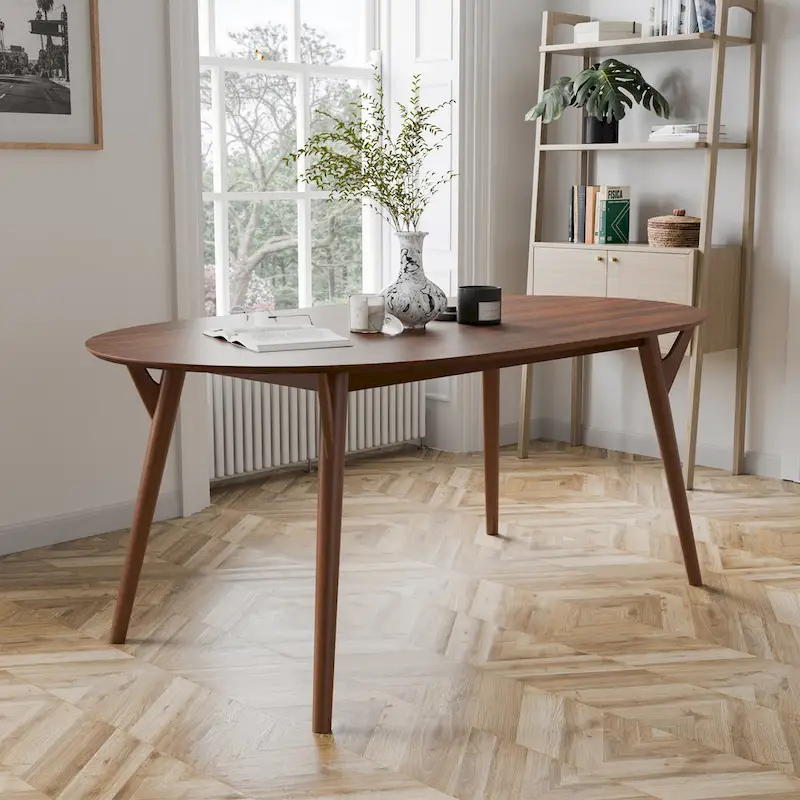 Beau II Mid-Century Walnut Dining Table