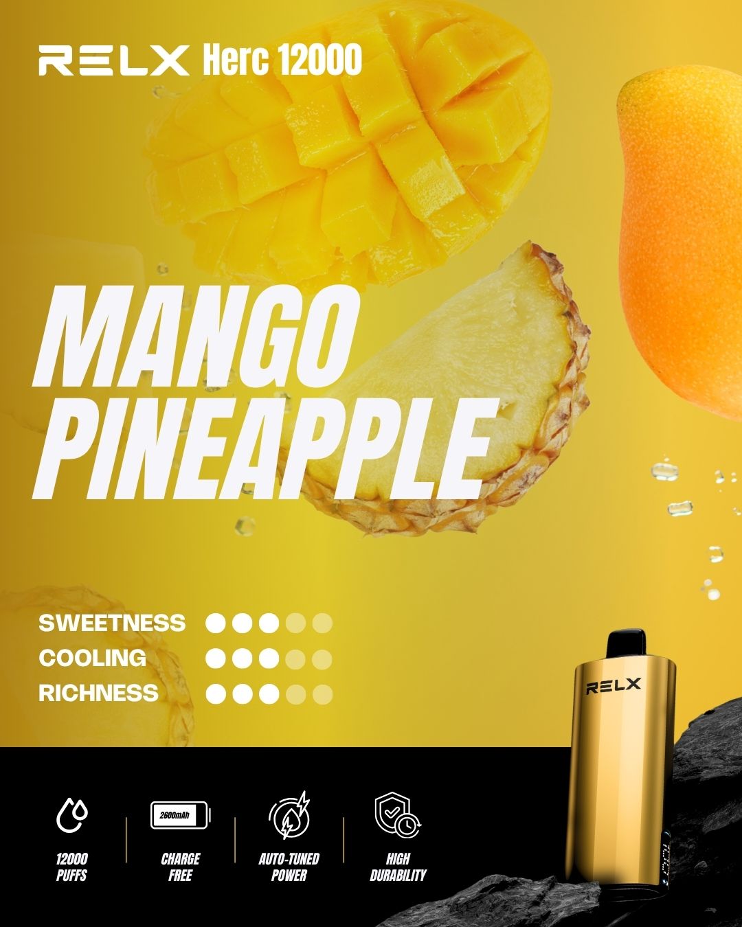 new Relx Herc 12000 Puffs 15 Flavors