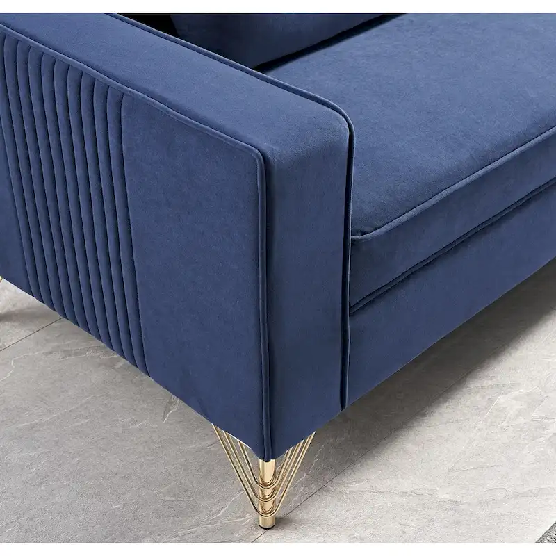 Modern Velvet Upholstered Living Room Sofa