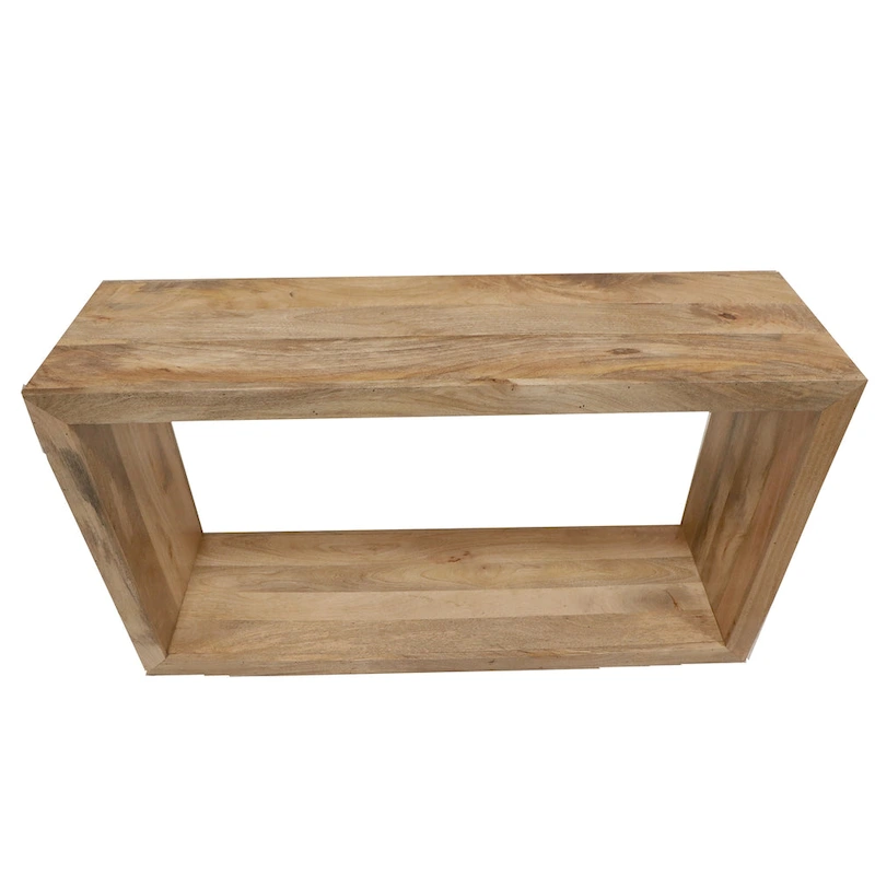 Keli 52 Inch Mango Wood Sideboard Console Table, Open Cube, 1 Shelf