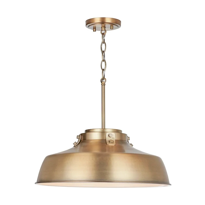 1-light Aged Brass Pendant Fixture - Aged Brass - Aged Brass