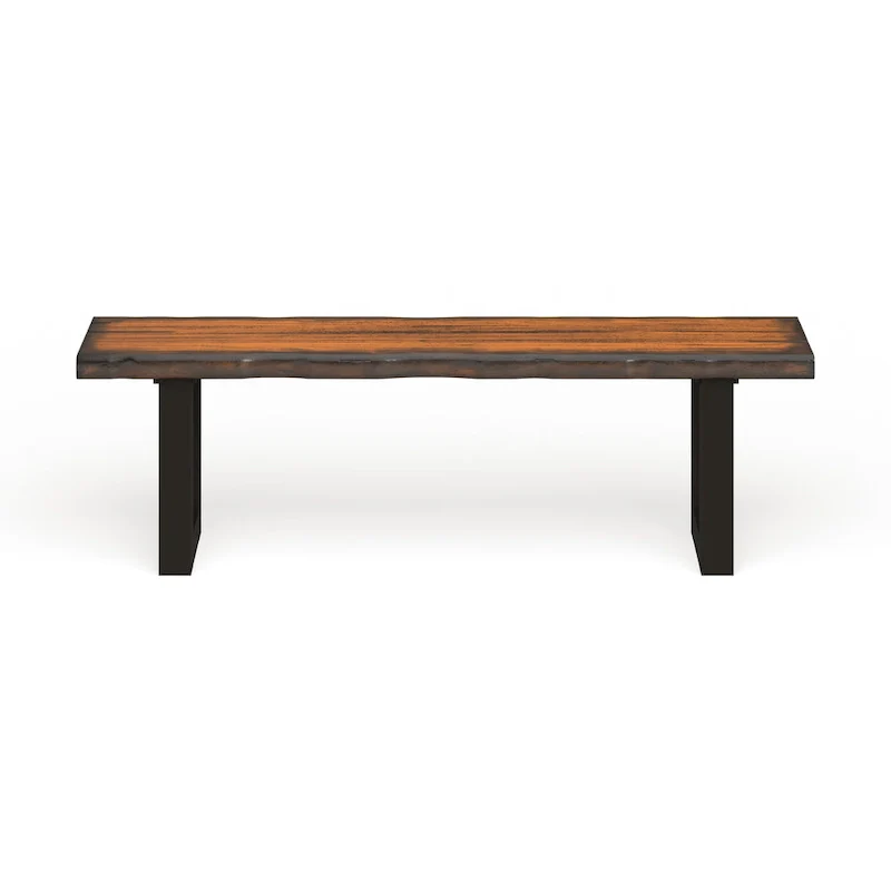 Divo Rustic Oak Solid Wood U-shaped Dining Bench by Furniture of America