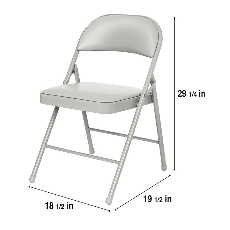 Bernadine Basics Collection Vinyl Folding Chair, Pack of 4