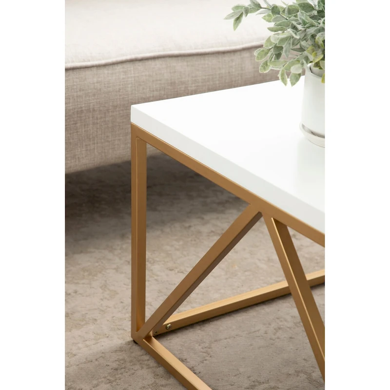 Kate and Laurel Kaya Wood and Metal Coffee Table - 28x28x18