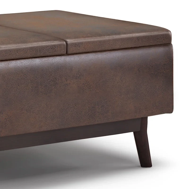 WYNDENHALL Ethan 34 inch Wide Mid Century Modern Rectangle Table Ottoman
