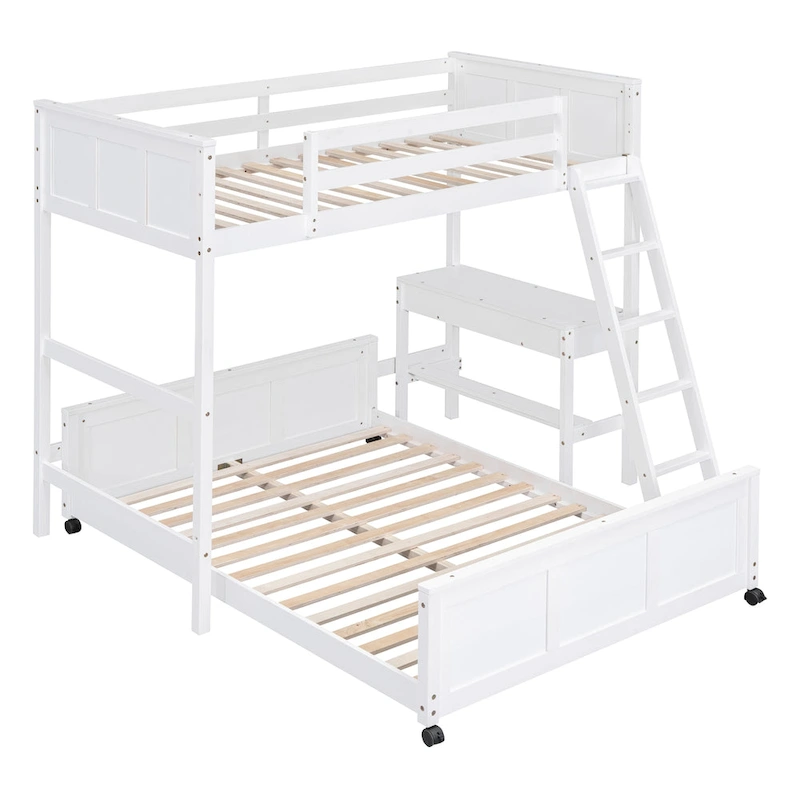 Full Over Full/Twin Over Full Bunk Bed with Desk