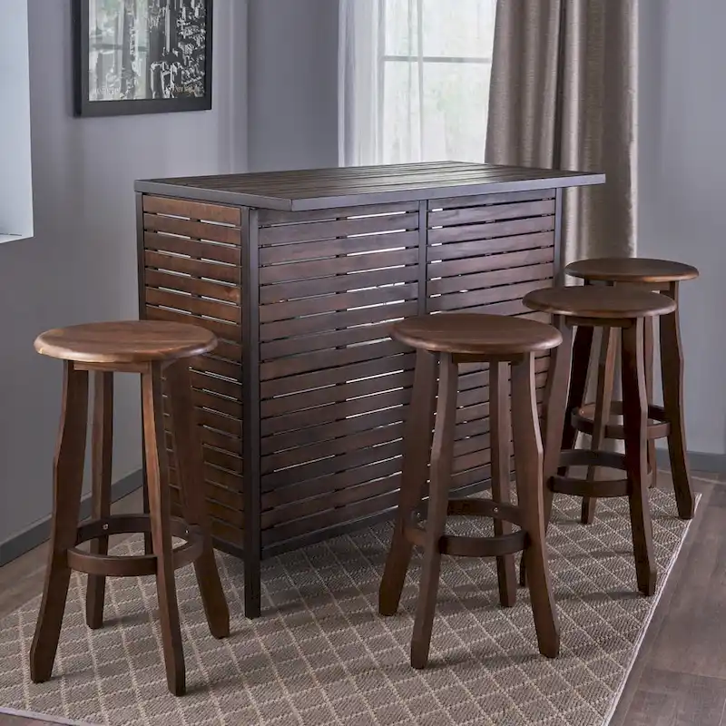 Samala 5-Piece Acacia Wood Bar Set by Christopher Knight Home