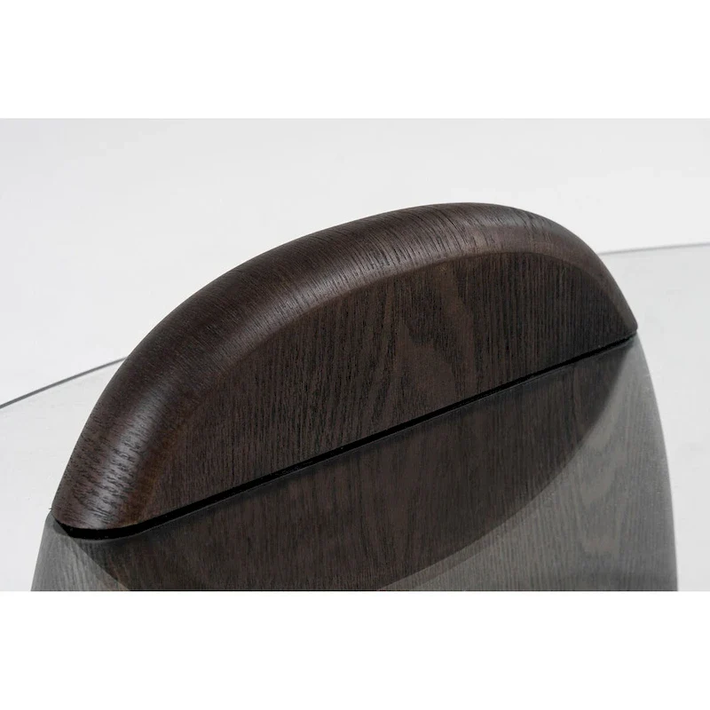 Modrest Buxton Mid-Century Modern Glass & Dark Walnut Coffee Table