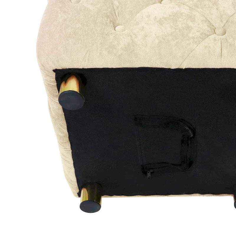 Modern Velvet Upholstered Square Tufted Ottoman by GDFStudio